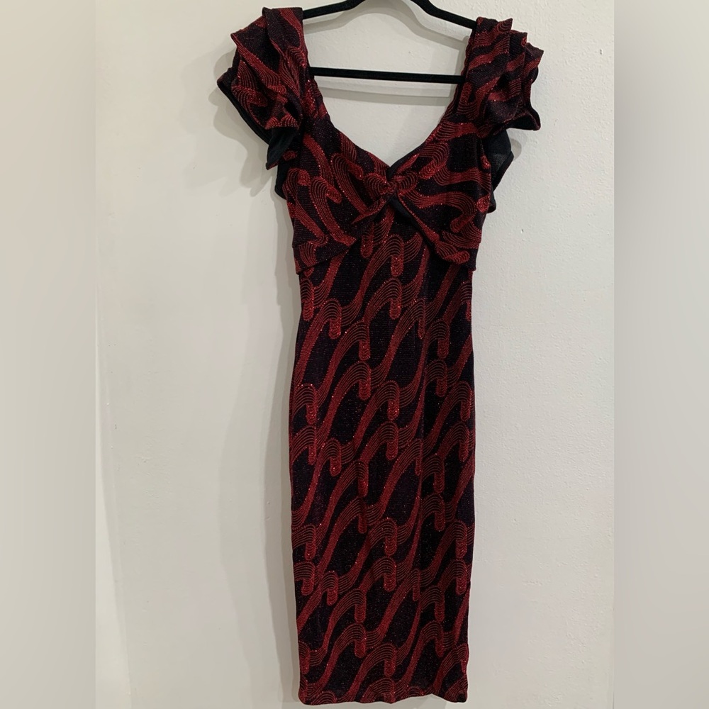 Elegant Romantic Red & Black Whimsgoth Babydoll Dress Vampire Diaries Evening